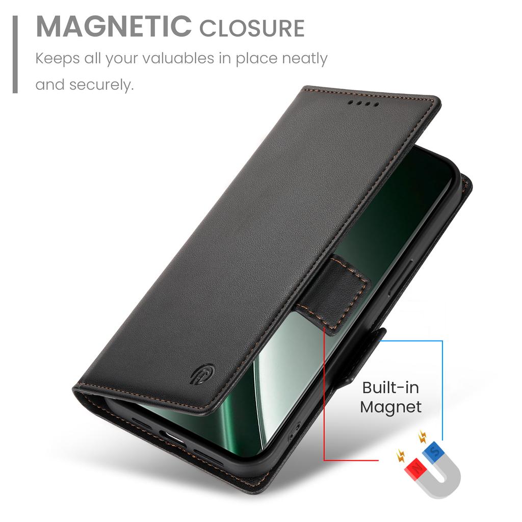 DF-010 For Realme GT 6 5G Stand Case PU Leather Wallet Phone Cover
