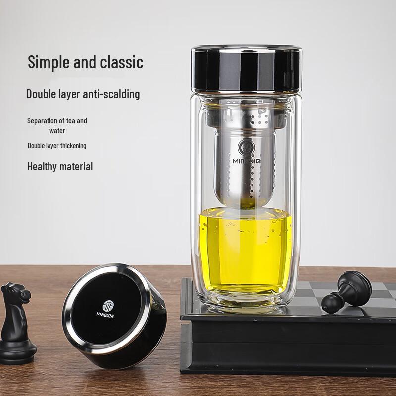 Mingxia Double Wall Glass Business Mug