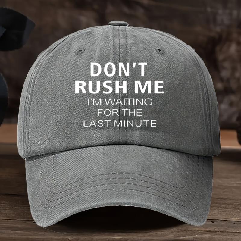 Sporty Curved Brim Mens Vintage Viscose Baseball Cap Adjustable HandWashable Dont Rush Me
