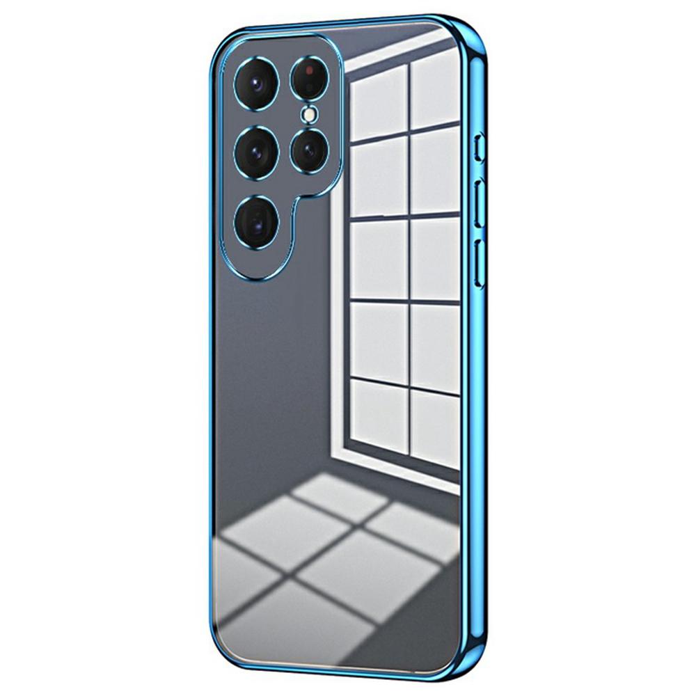 

For Samsung Galaxy S25 Ultra Case Electroplating Frame Soft TPU Phone Cover Blue