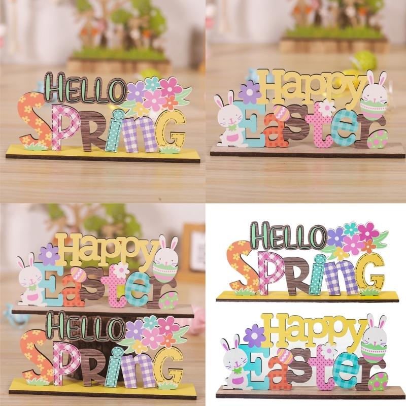 Easters Decors Tabletop Centerpieces Signs,Easters Bunnies Wood Table Signs,Easters Decorations for Home Table Decors