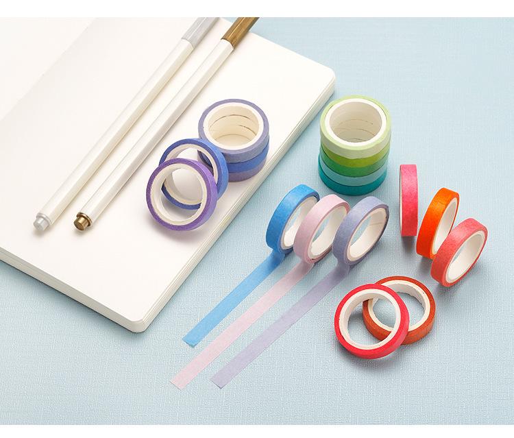 60 Solid Color Rainbow Washi Tape Set for Journaling & Decoration
