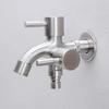 Antiseptic Double-outlet Garden Faucet Stainless Steel Garden Water Tap  Bathroom