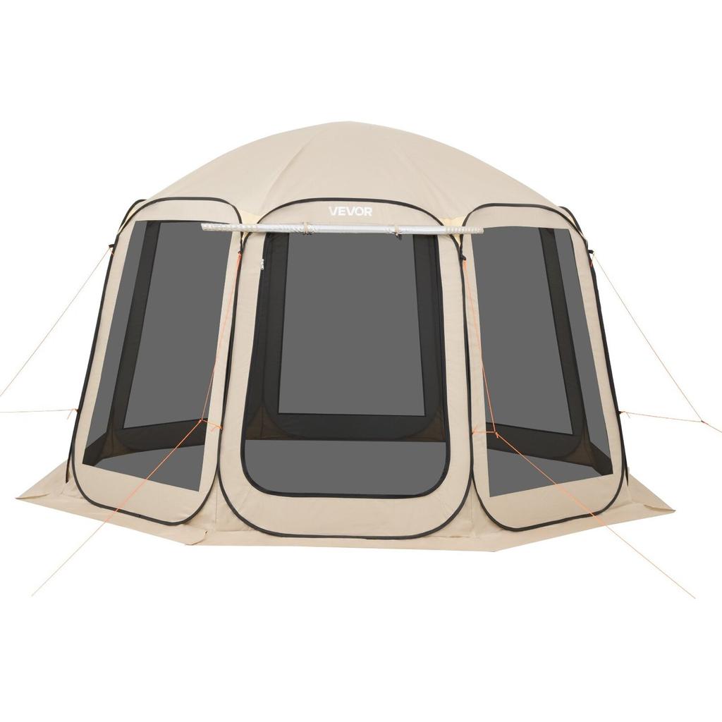 Screen House Tent, 3660 x 3380 x 2300 mm, 10-12 Person Pop Up Screen Tent with Extended Awning, Portable Screened in Canopy with Carry Bag, Netting