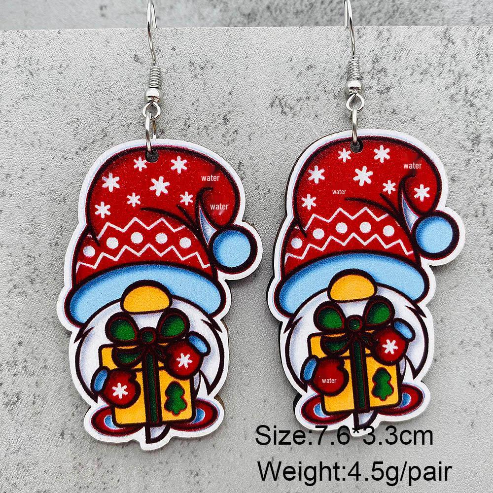 Wooden Christmas Earrings – Santa, Red Car, Gnome & Reindeer Designs