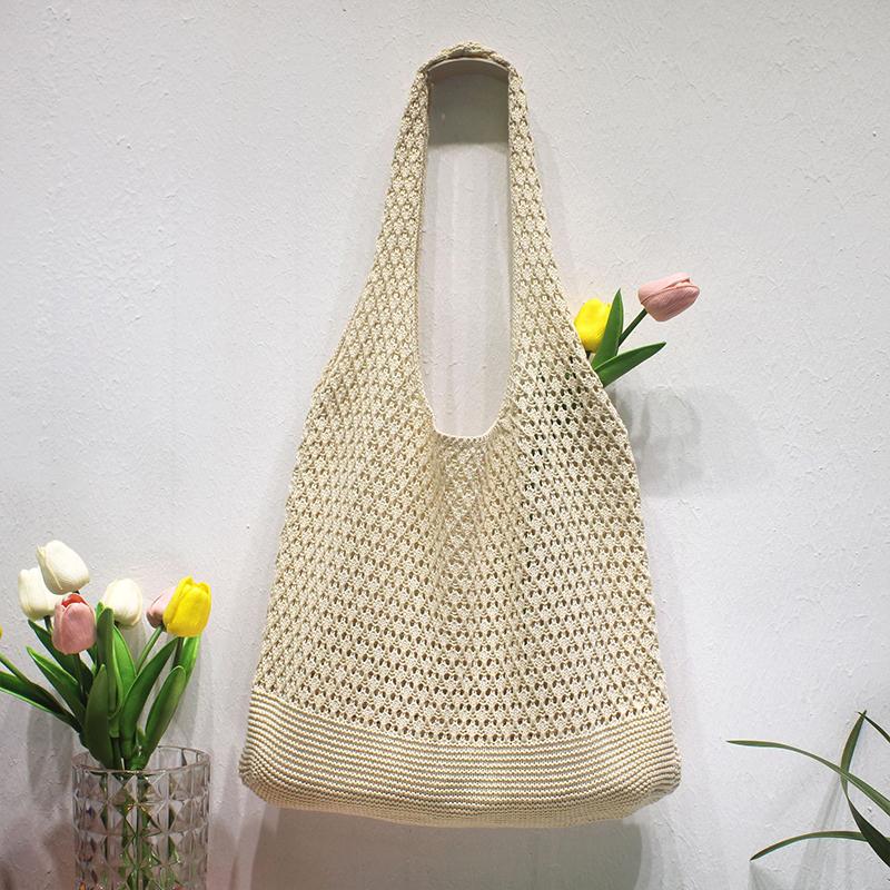 Fashionable And Casual  Bag Tote Bag Knitted Hollow Woven Shoulder Bag