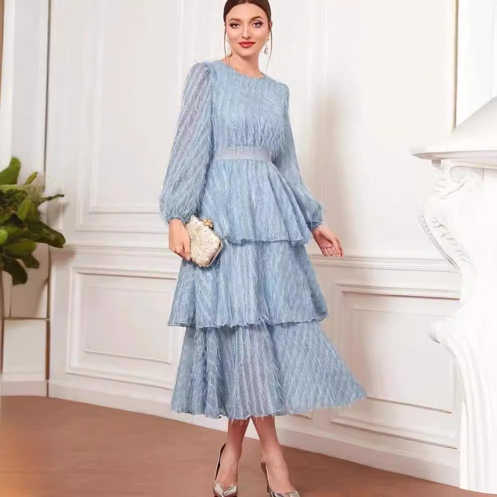 European And American Women'S Clothing French Temperament Early Spring Casual New Retro Lace Fairy Slim And Thin Dress
