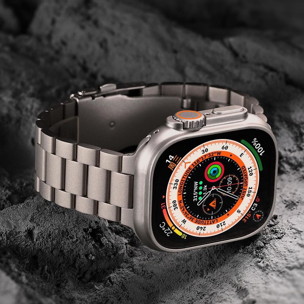 Titanium Three-Bead Safety Buckle Band for Apple Watch Ultra 3