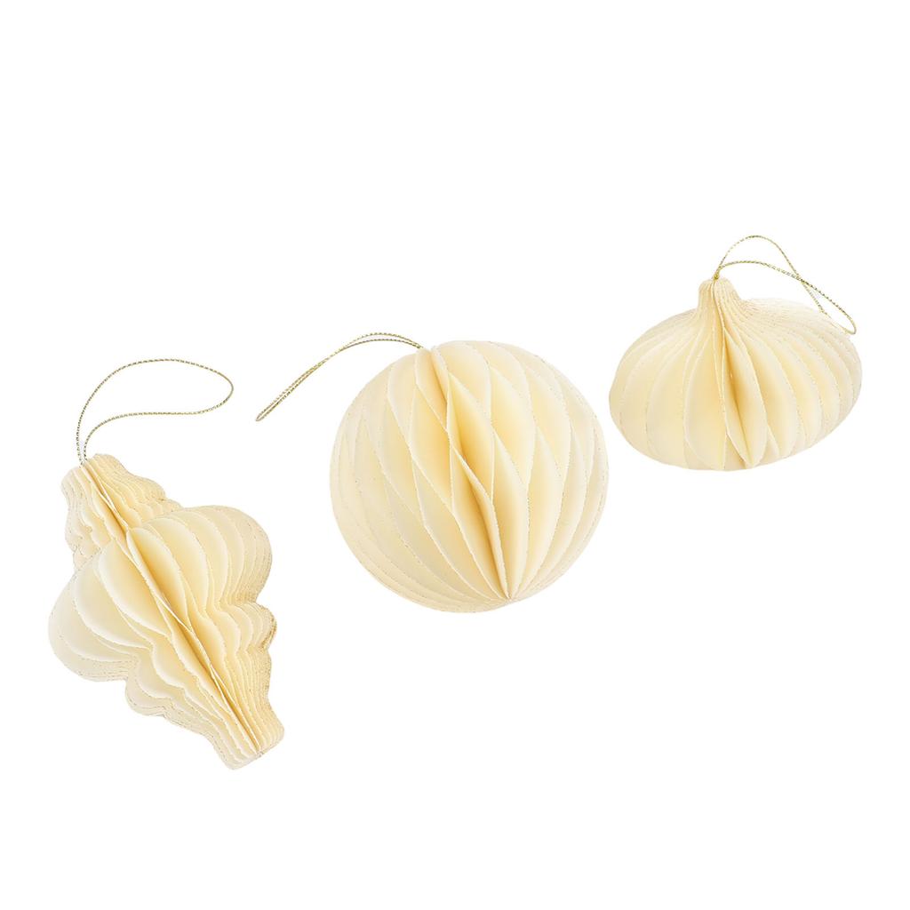 3pcs Hanging   Paper Ornaments 3 Different Shapes   Magnetic Hanging   Paper Xmas Tree Decorations