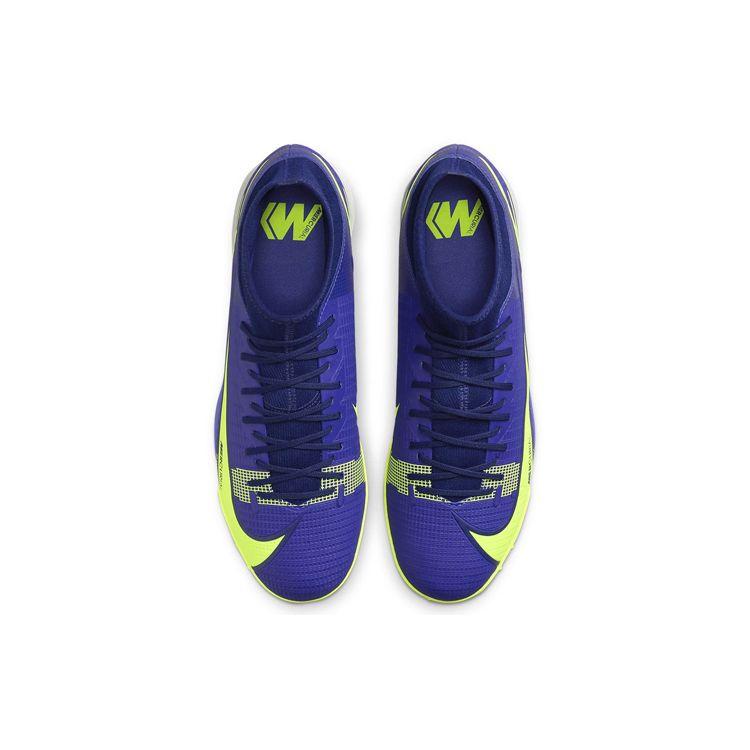 Nike Mercurial Superfly 8 Academy Round Toe Lace-Up TF Men Soccer Shoes Blue CV0953-474