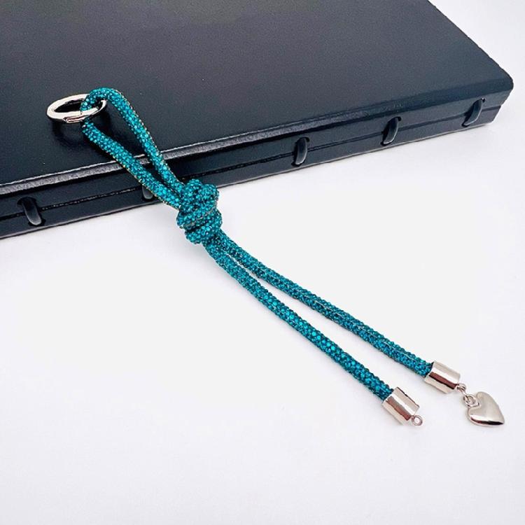 Diamonds Encrusted Heart Keychain Elegant Crystal Heart Phone Strap Keychain Charm Jewelry Gift for Trendy Ladies