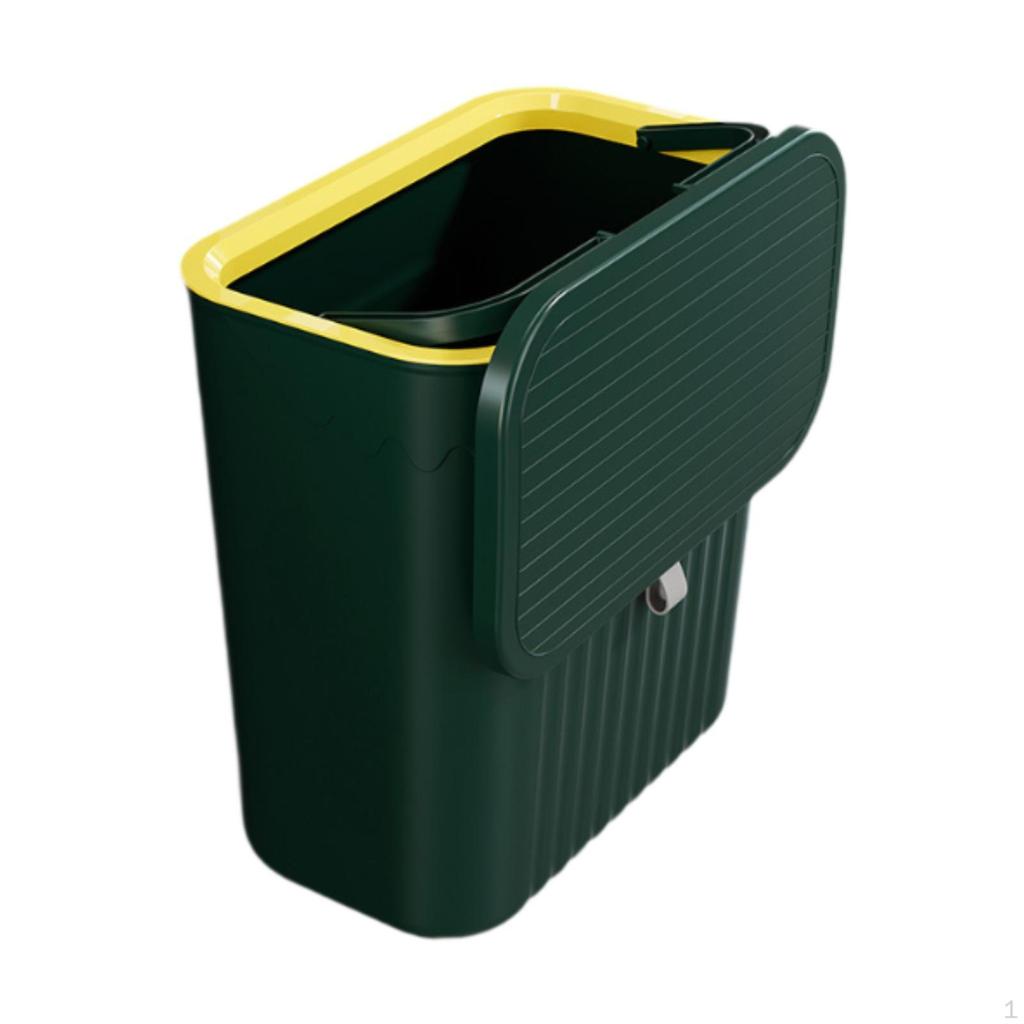 Kitchen Compost Bin Hanging Bathroom Trash Can with Lid, for Home, Office