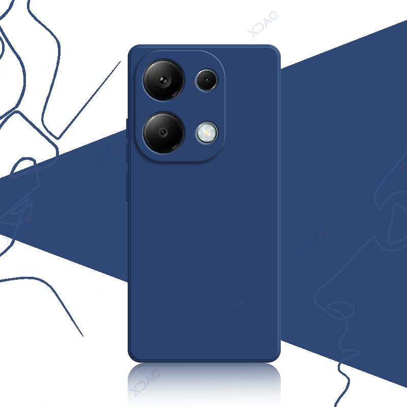 Luxury Square Liquid Silicone Cases for Xiaomi POCO M6 Pro 4G POCOM6Pro 6.67" MTK G99 Ultra 360 Soft Phone Armor Cover