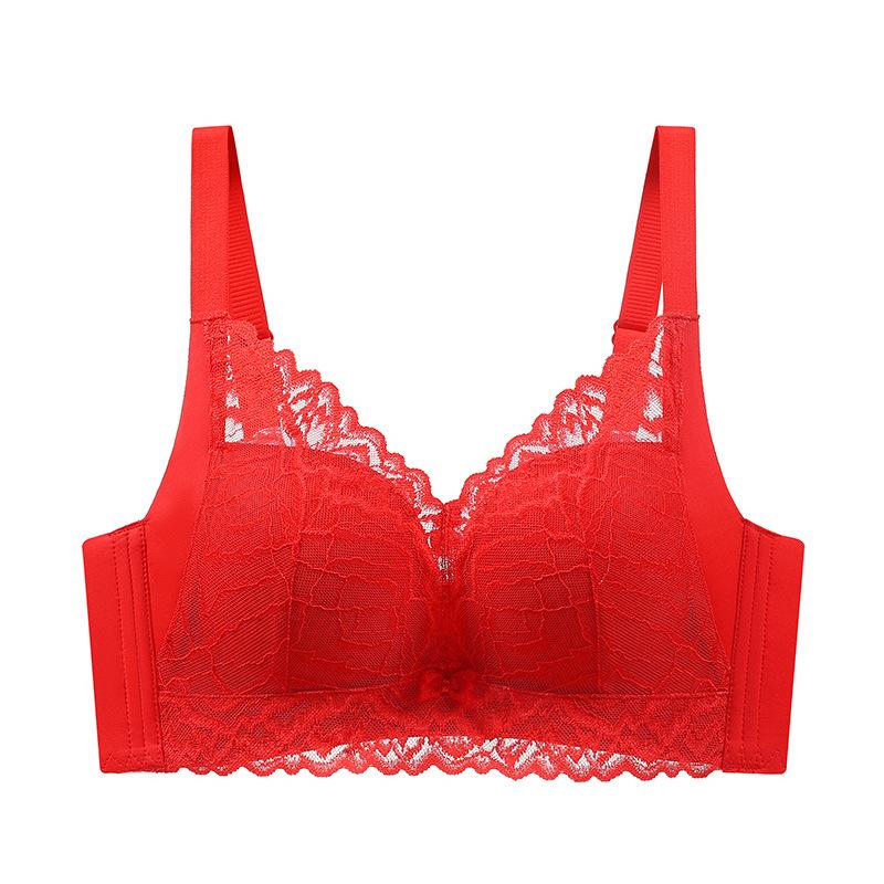 Women Green Lace Wireless Bra Comfortable Support Lingerie