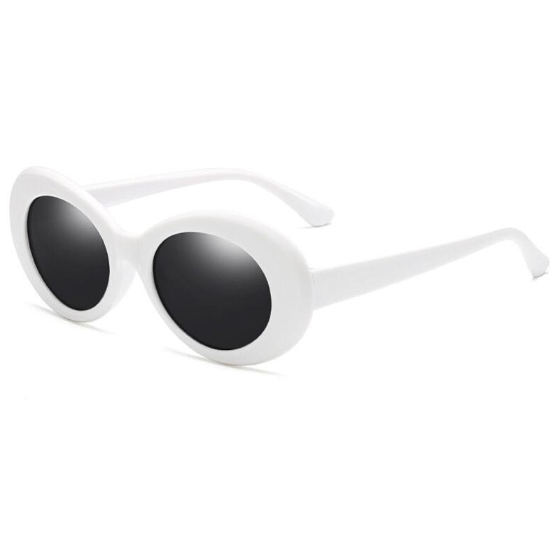 Men's Sunglasses Hip Hop Brigitte White Sunglasses Same Glasses Fashion Oval Sunglasses Gray Lenses Women's Sunglasses