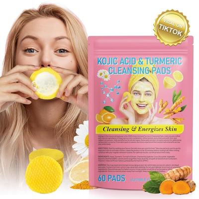 Turmeric Kojic Acid Cleansing Pads 60 Pcs Vitamin B5 Facial C Included 260159