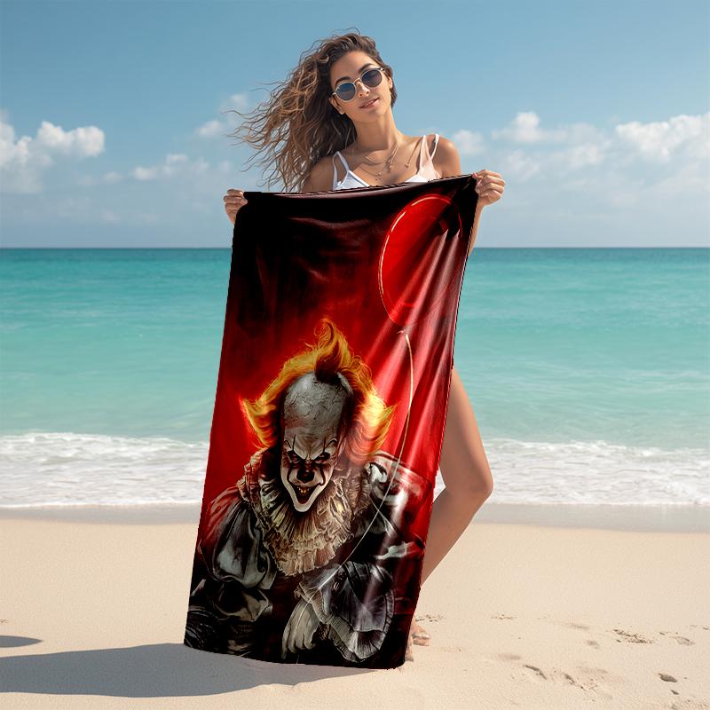 1pc Pennywise2 Beach Towel, Comfortable and Thick, and Swimming/Bath/Picnic/Camping Towel, Suitable for Seaside Beaches