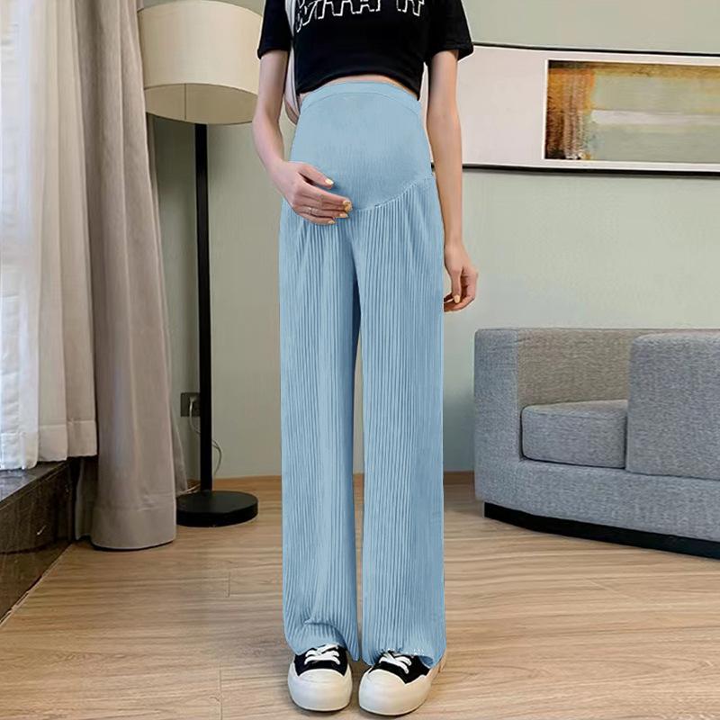 

Women s Summer Ice Silk Maternity Pants - Thin, Straight Leg, Petite, Drapey Wide-Leg Style XL