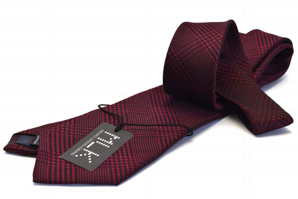 [Michiko London] Necktie  Brand  Bordeaux  Burgundy  Check  MLK-221
