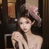 Hairpin Feathers Fascinator Hat Sweet Funeral Headdress Vintage Veil Hat Headwear  Tea Party