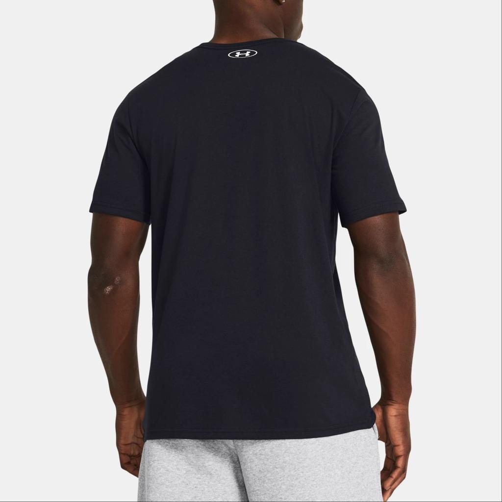 Under Armour Foundation Letter Logo Print Crew Neck Short Sleeve T-Shirt Men T-Shirts Black 1382915-001