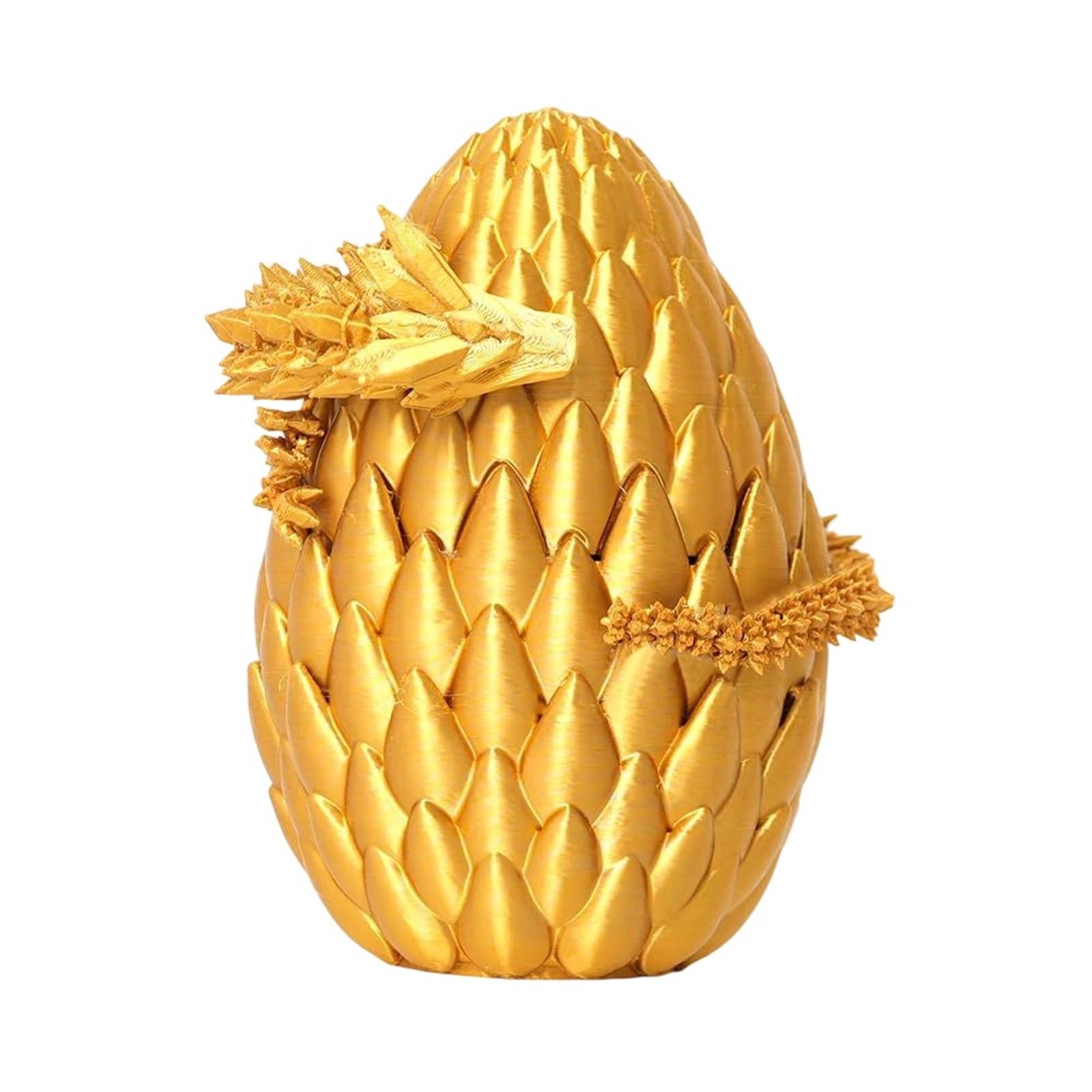 

Таинственный дракон в костюме-яйце, 3D-печатный дракон с яйцом, Полностью шарнирно-сочлененный гибкий дракон с яйцами, 3D-печатная подарочная игрушка One Size золотой