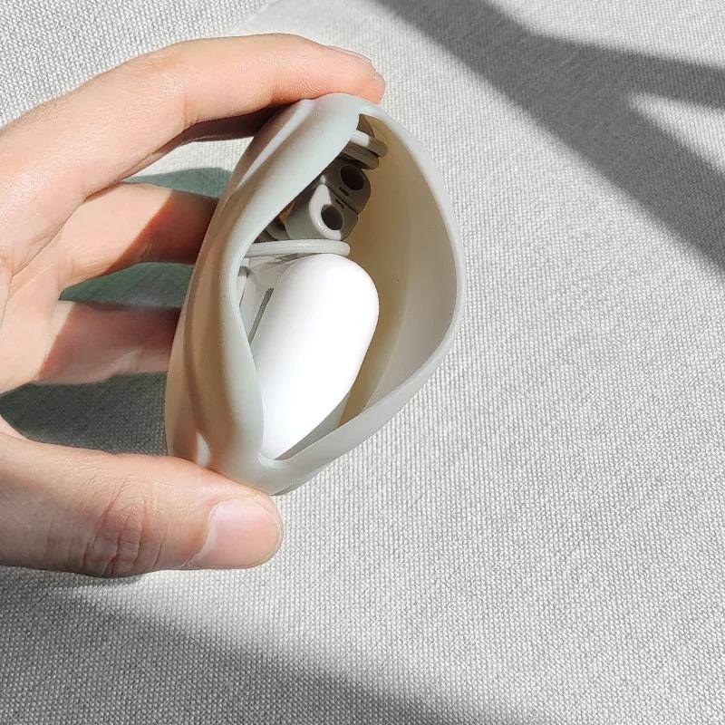 1pc/10pcs Portable Data Cable Headphone Storage Box Simple Mobile Phone Data Cable Organizing Bag Silicone Storage Box Cute Coin