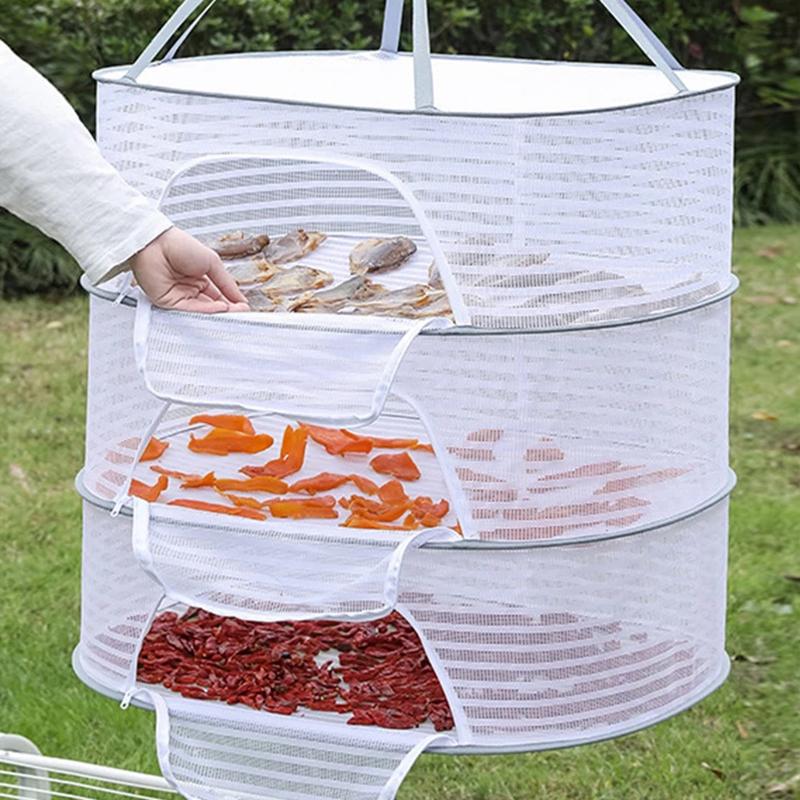 1PC Multifunctional Household Drying Net Drying Fish Dry Insect Proof Drying Net Drying Clothes Windproof Folding Closed