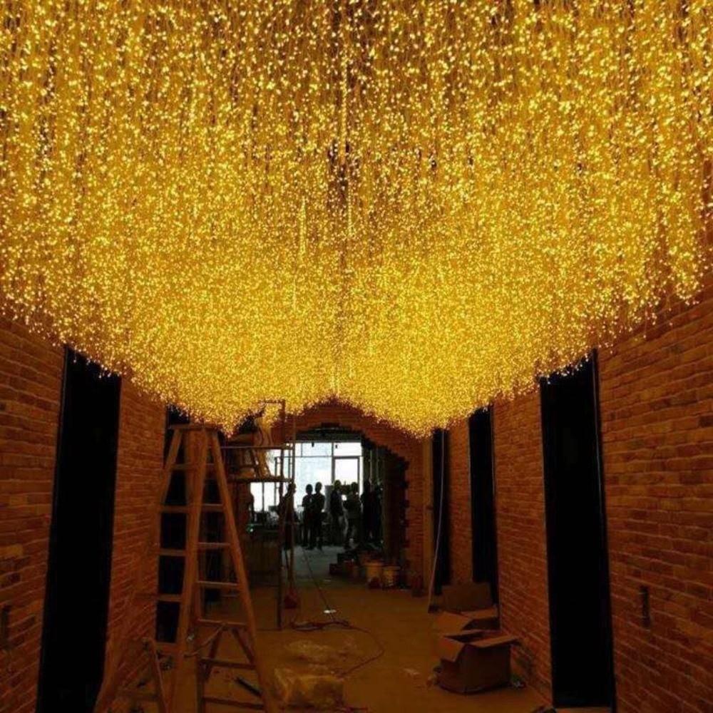 4M/7M Length Solar LED Curtain Light Waterproof 8 Modes Icicle String Light Ultra Bright Christmas Garland Light