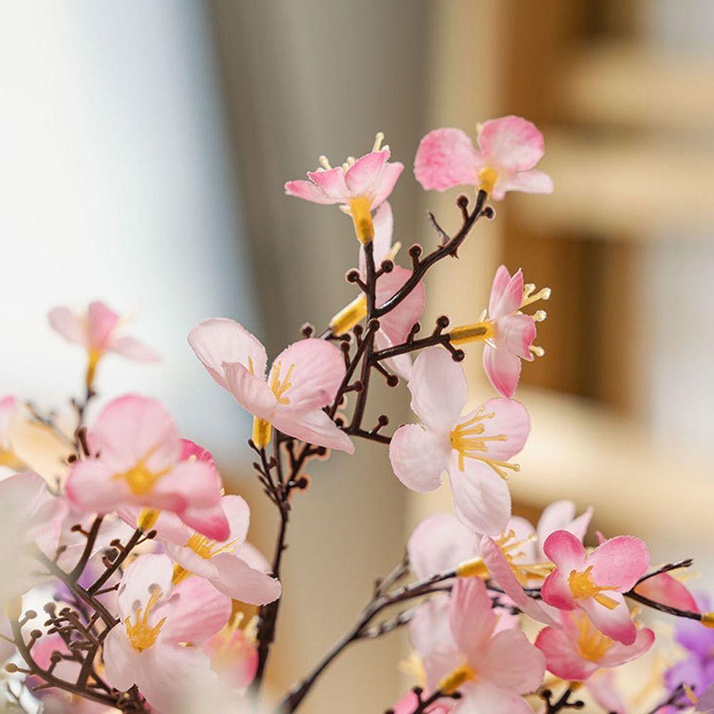 97cm Silk Peach Blossom Real Touch Fake Flower  Outdoor Garden Decor