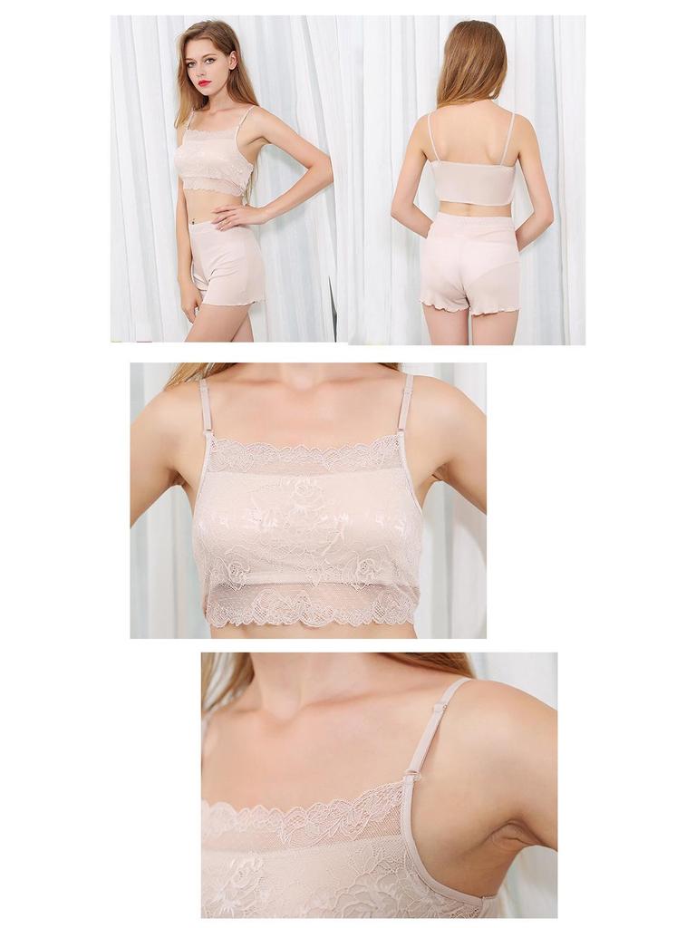 Summer Breathable Mulberry Silk Lace Camisole Versatile Tank Top