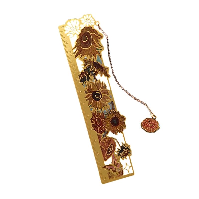 Vintage Hollow Bookmarks with Chain Hollow Metal Bookmarks Book Page Divider for Teacher Book Lover Reading Accessories
