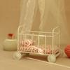Realistic Miniature Bed Role Play and Display for Dollhouses Enthusiasts, 1:12 Scale, Easy To Assemble, Bassinet Bed