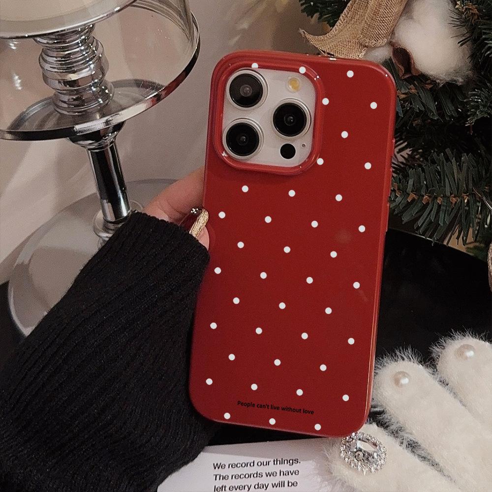 Vintage White Polka Dot Phone Case for iPhone 17 iPhone 17 Pro Max