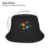 Subtle aroace pride stars orange and blue flag Bucket Hat Panama Bob Hats Reversible For Summer Beach Fishing Fisherman Caps