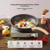 MENJO Granite Frying Pan 20cm Non Stick Skillet with Lid/Spatula for Home Cooking