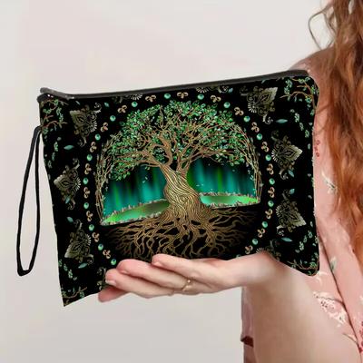 Borsa Trucco Foglia Albero Pianta, da Donna, Borsa Trucco Rossetto, Casa, Cerniera, Necessaire, Multifunzionale, Borsa Organizer
