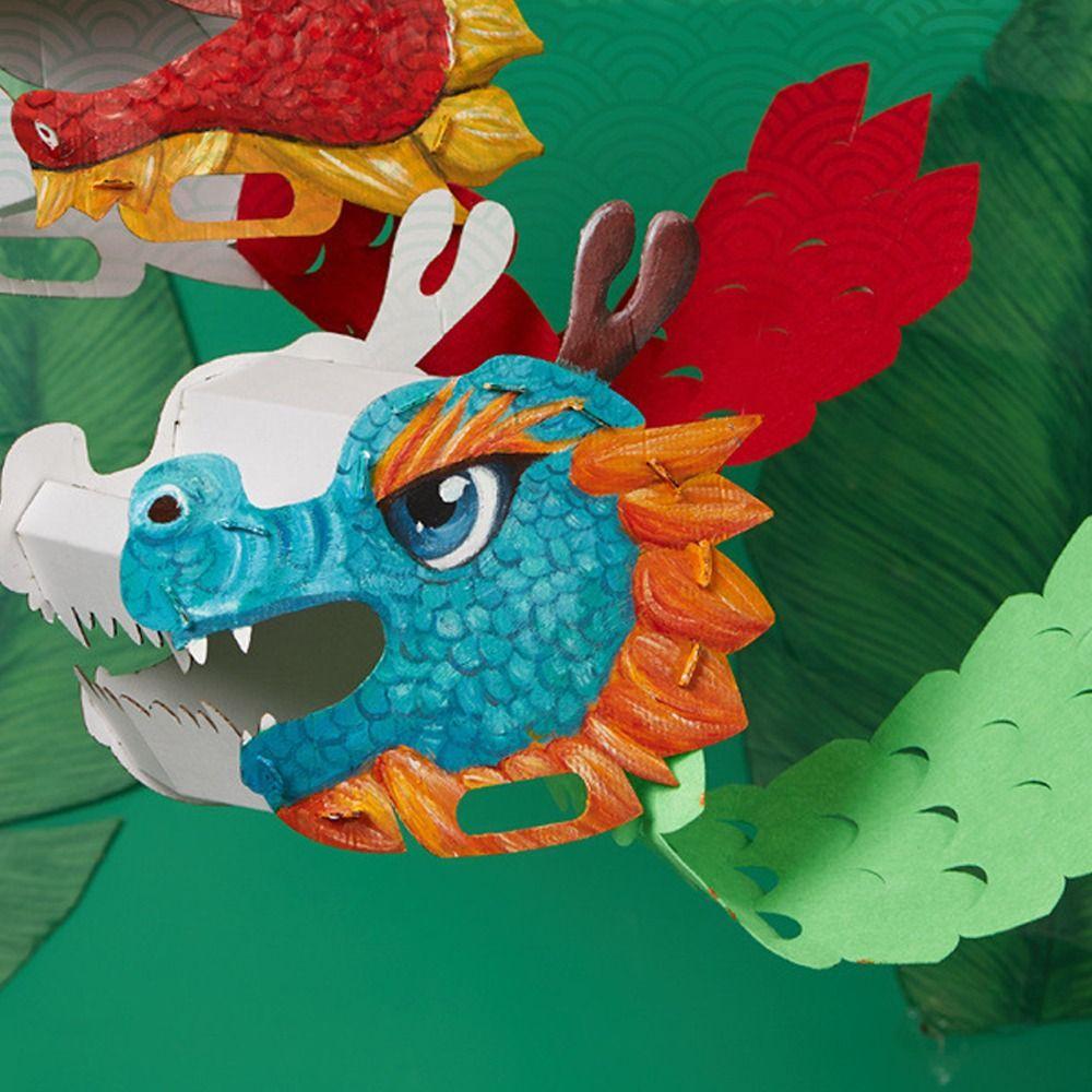 Traditional Chinese Dragon Head Mask 3D Dragon Boat Racing Toy  New Year Decor