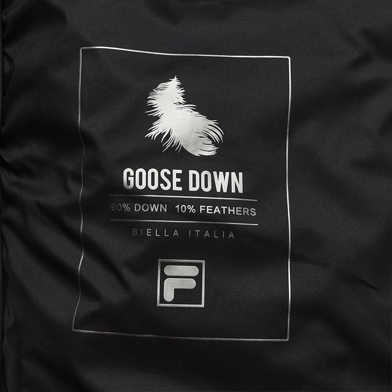 FILA White Casual Commuter Classic Simple Comfortable Versatile Stretchy Goose Down Warm Hooded Jacket Women outerwear Black F11W543916FBK