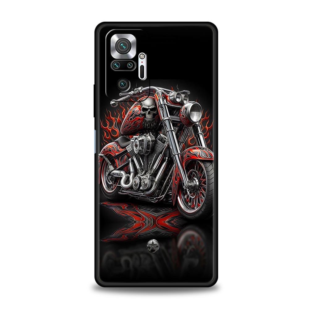 

Colors Vintage Motorcycle Painted Phone Case Cover for Redmi 14C 10C Note 15 14 13 12 10 11 K40 Pro Plus 5G Soft TPU Shell Bags Redmi 12