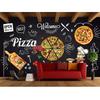 3d Photo Wallpaper Black Hand Painted Pizza Shop Wall Mural Restaurant Menu Dining Room Wall Paper Decor