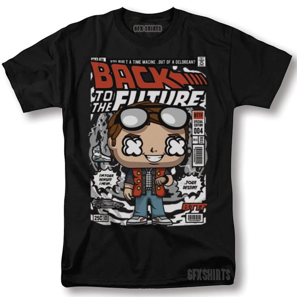 

Back To The Future Funko Shirt Delorean Classic Movie Graphic Design T-Shirt 3XL
