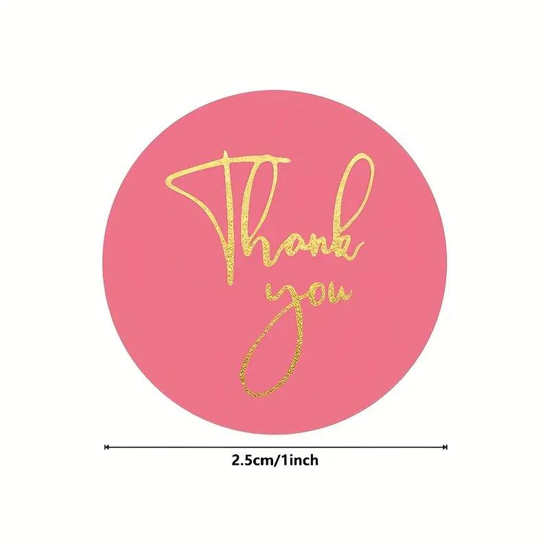 500Sheets/roll Bronzing Self-Adhesive Thank You Stickers Box Seal Gift Box Decor Bag Packaging Label