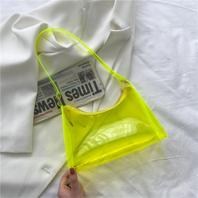 Transparent Clear Jelly Handbag Shoulder Bags For Women Elegant Evening Bag