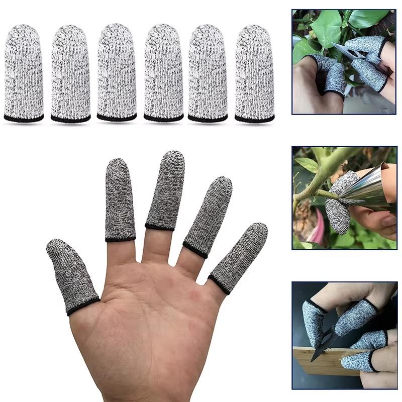 5-Level High Performance Anti Cutting Fiber 5Pairs Finger Cots Thumb Protector Anti-Cut Gloves For Kitchen Outdoor Work Tools