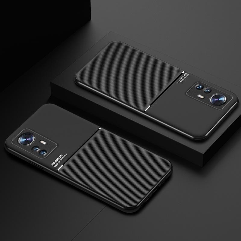 For Xiaomi Mi 12 Pro 12X 5G Case Luxury PU Leather Texture Soft Back Cover for Xiaomi Mi12 Mi12X Magnetic Holder Phone Cases