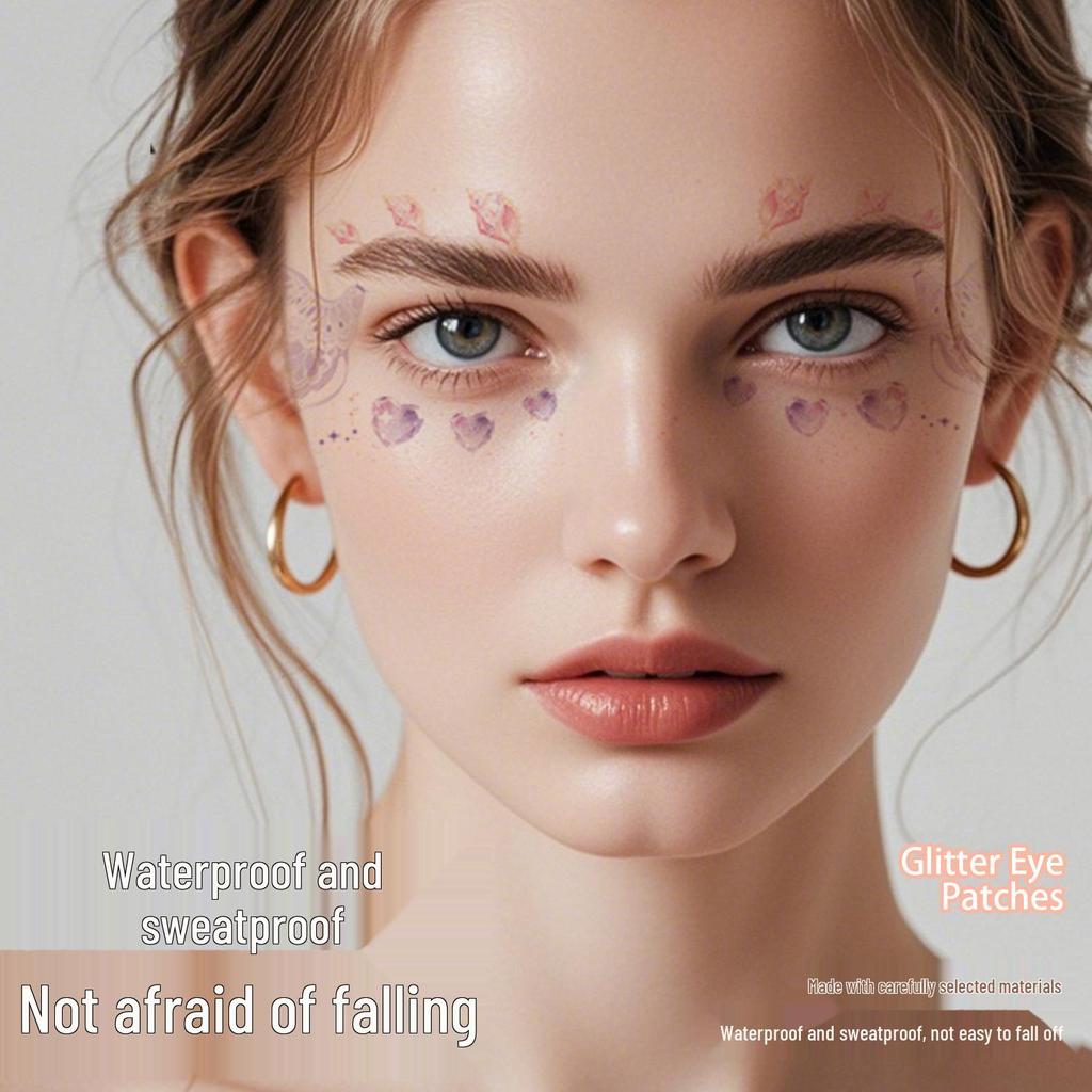Glitter Butterfly Eye Tattoos: Waterproof, Sweatproof, Anti-Reflective Party Stickers