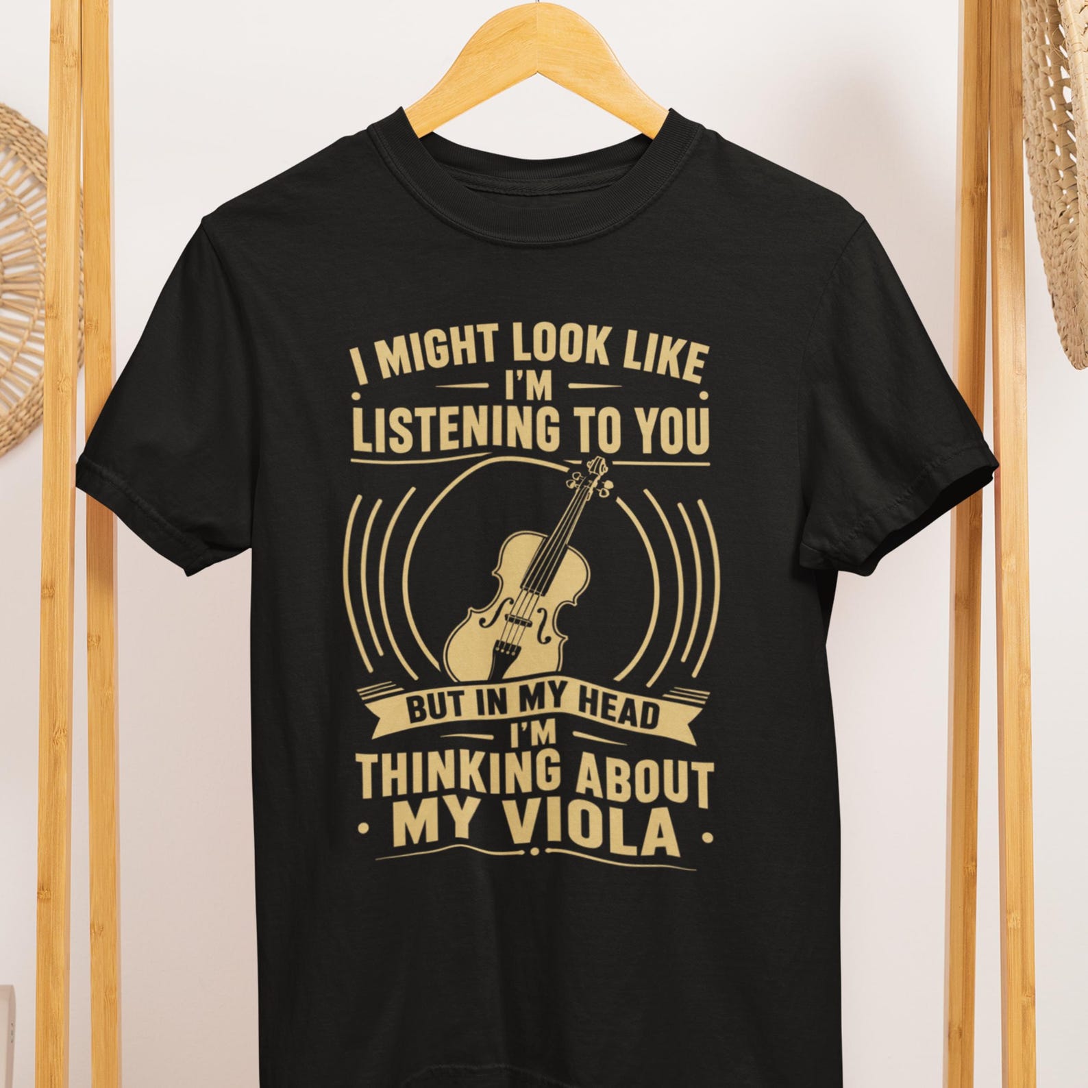 Funny Viola Shirt, Thinking About My Viola T-Shirt, Orchestra Musician Gift, Comfort Colors Tee 4XL