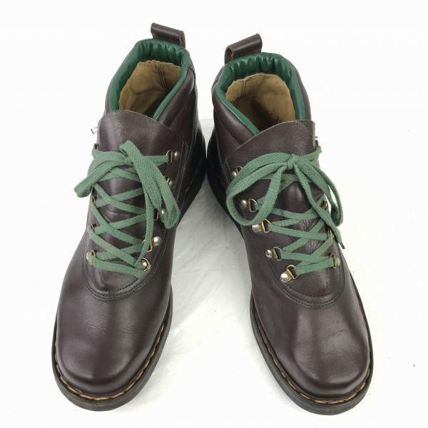 80s-90s Vintage Heavy Leather Short Boots 7 25.5 Brown(USED)