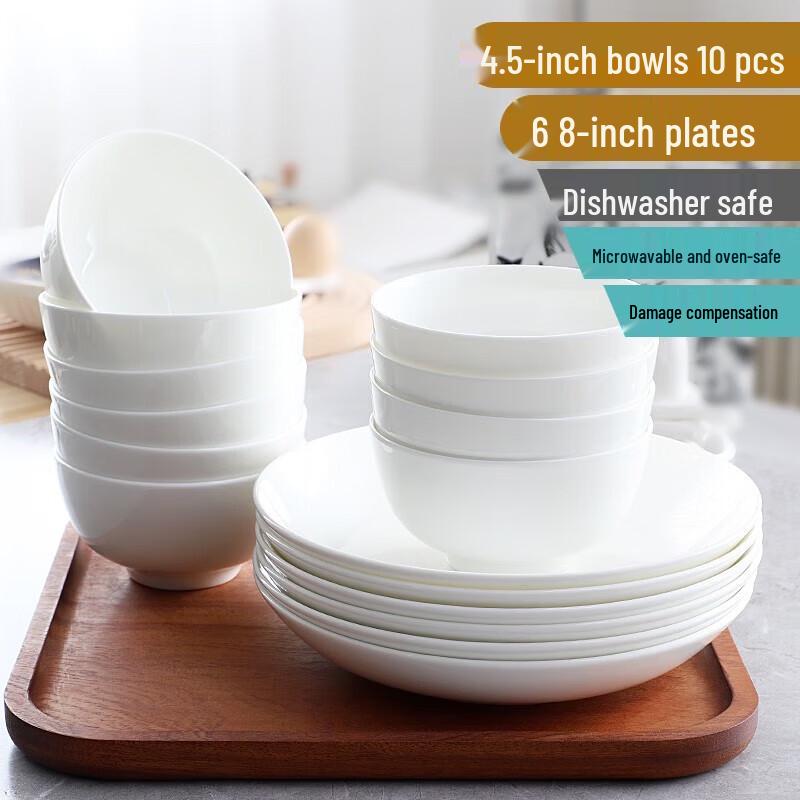 Zhi Shi Pure White Bone China Ceramic Bowls